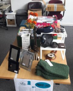 The jumble sale is nearly ready for tomorrow!